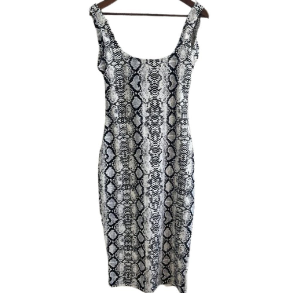 SHEIN Snake-Print Backless Bodycon Dress Women's Large
